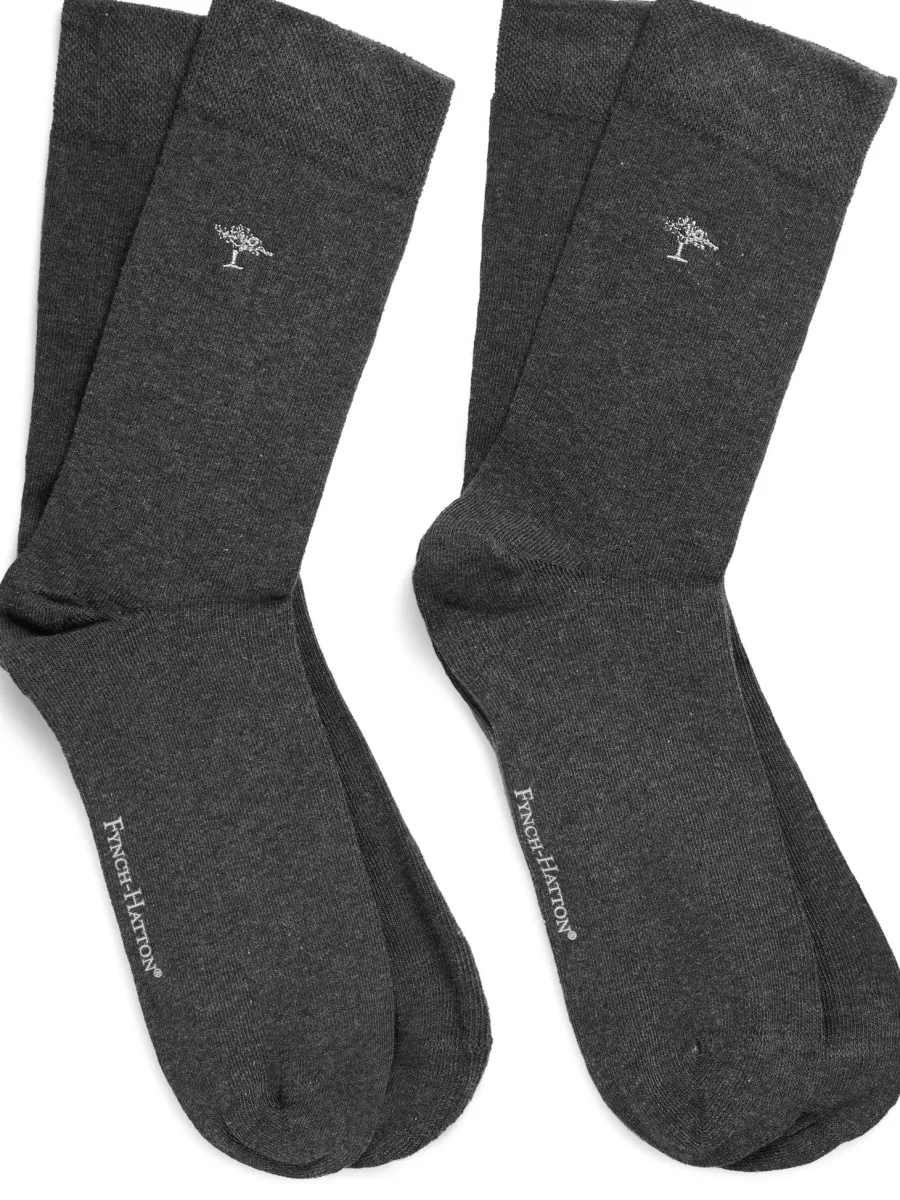 Fynch Hatton Logo Socks - Men's Double Pack – Anthra
