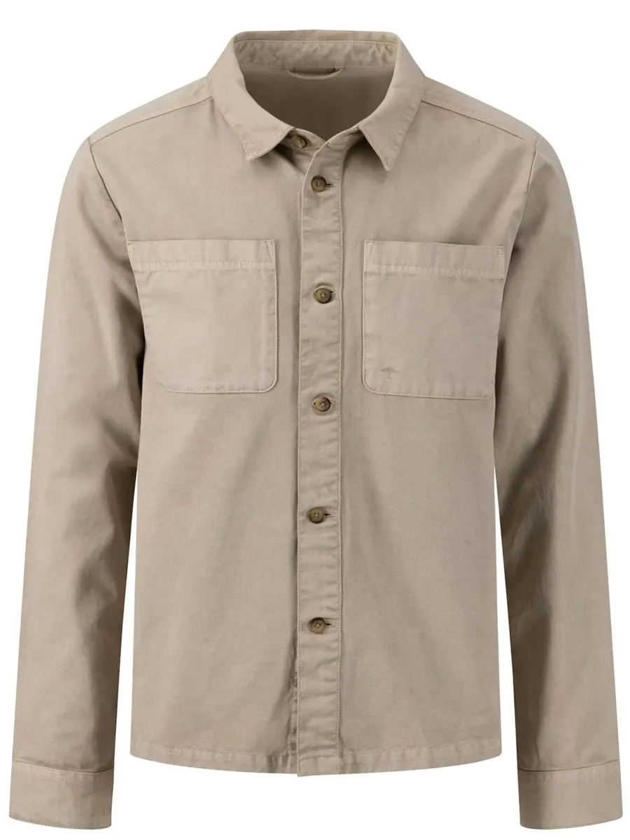 Fynch Hatton Overshirt - Men's Robust Cotton – Stone
