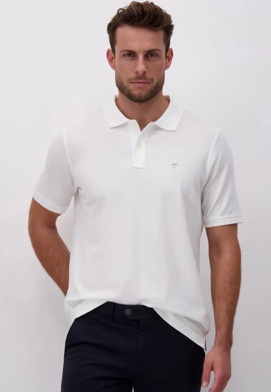 fynch_hatton_pique_polo_s_1-1.webp Fynch Hatton Pique Polo Shirt - Men's Supima Cotton – White