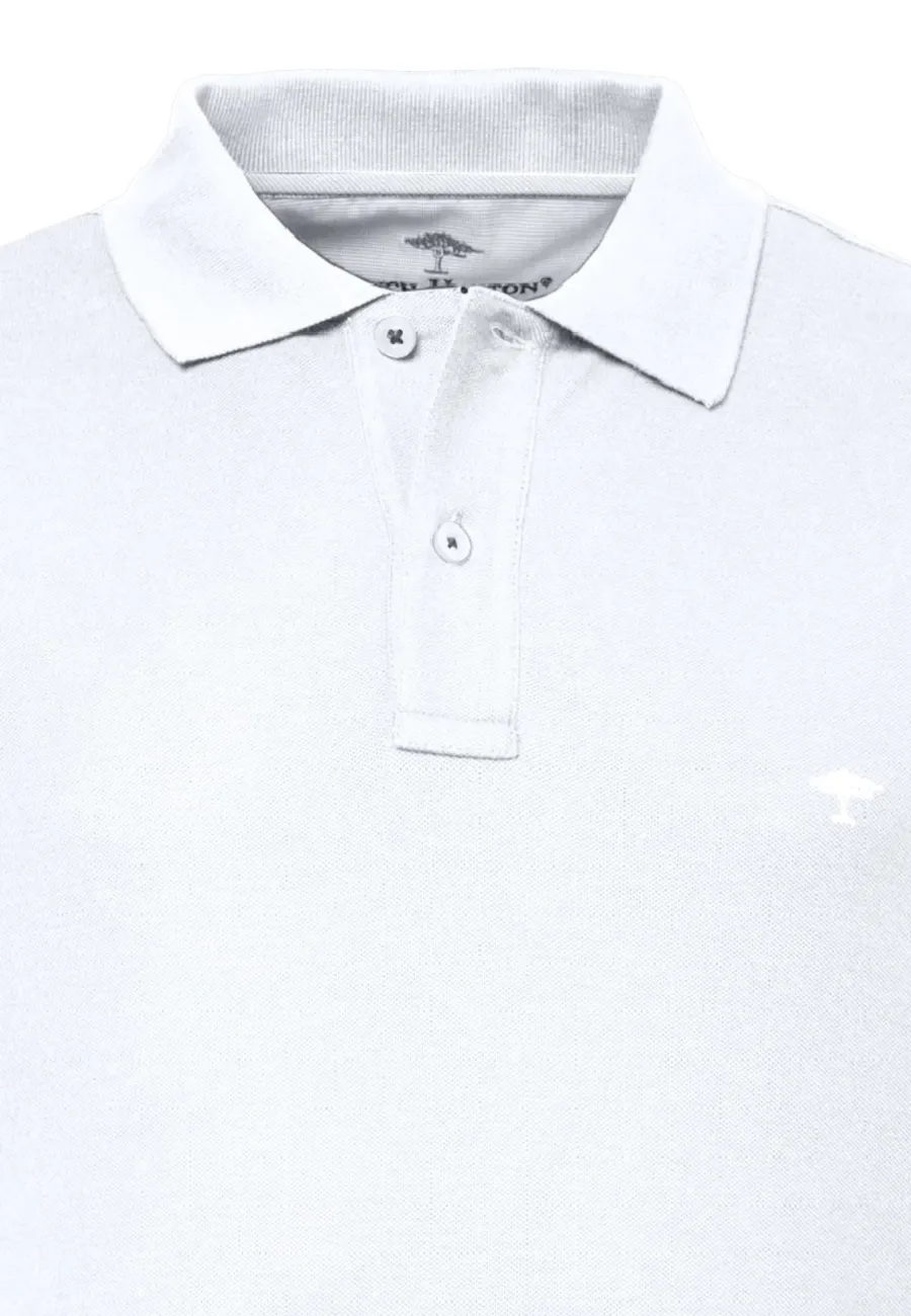 fynch_hatton_pique_polo_s_2.webp Fynch Hatton Pique Polo Shirt - Men's Supima Cotton – White