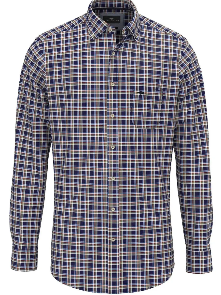 Fynch Hatton Pure Cotton Shirt - Men's – Navy Check