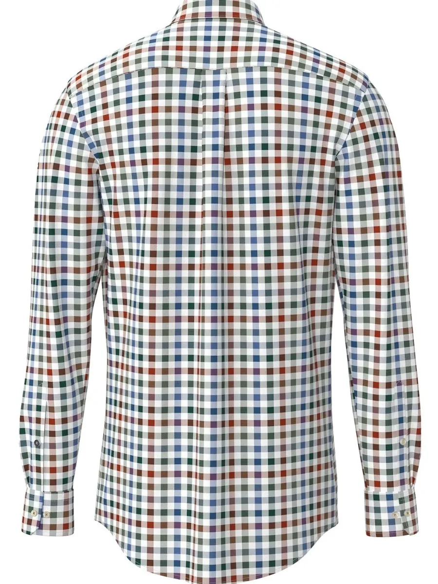 fynch_hatton_pure_cotton__1-3.webp Fynch Hatton Pure Cotton Shirt - Men's – Classic Combi Check Rust