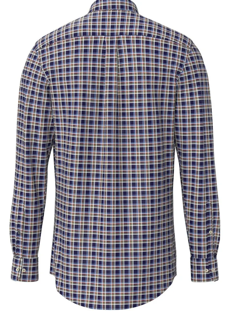 fynch_hatton_pure_cotton__1-4.webp Fynch Hatton Pure Cotton Shirt - Men's – Navy Check