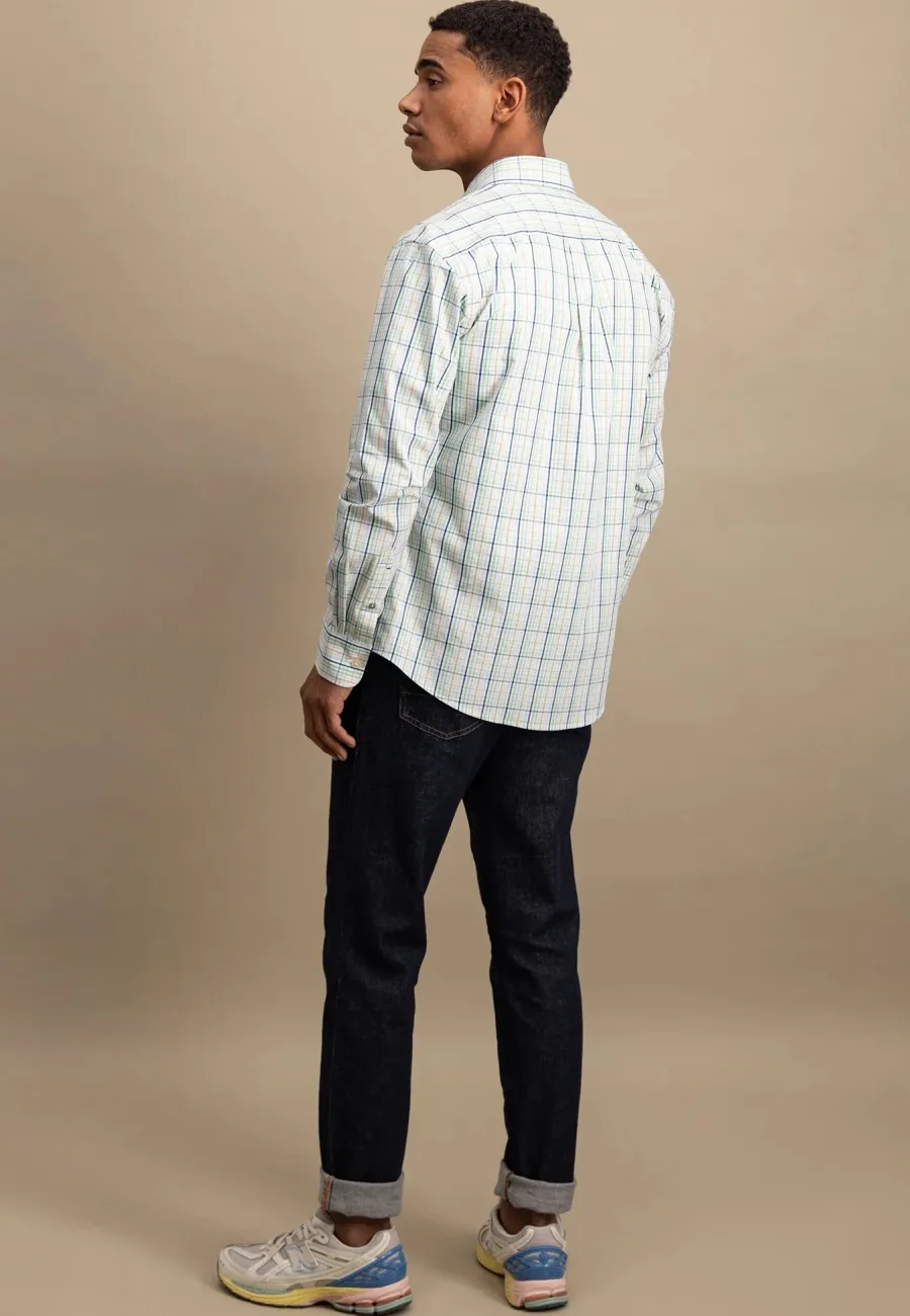 fynch_hatton_pure_cotton__4.webp Fynch Hatton Pure Cotton Checked Shirt - Men's – Turf Green