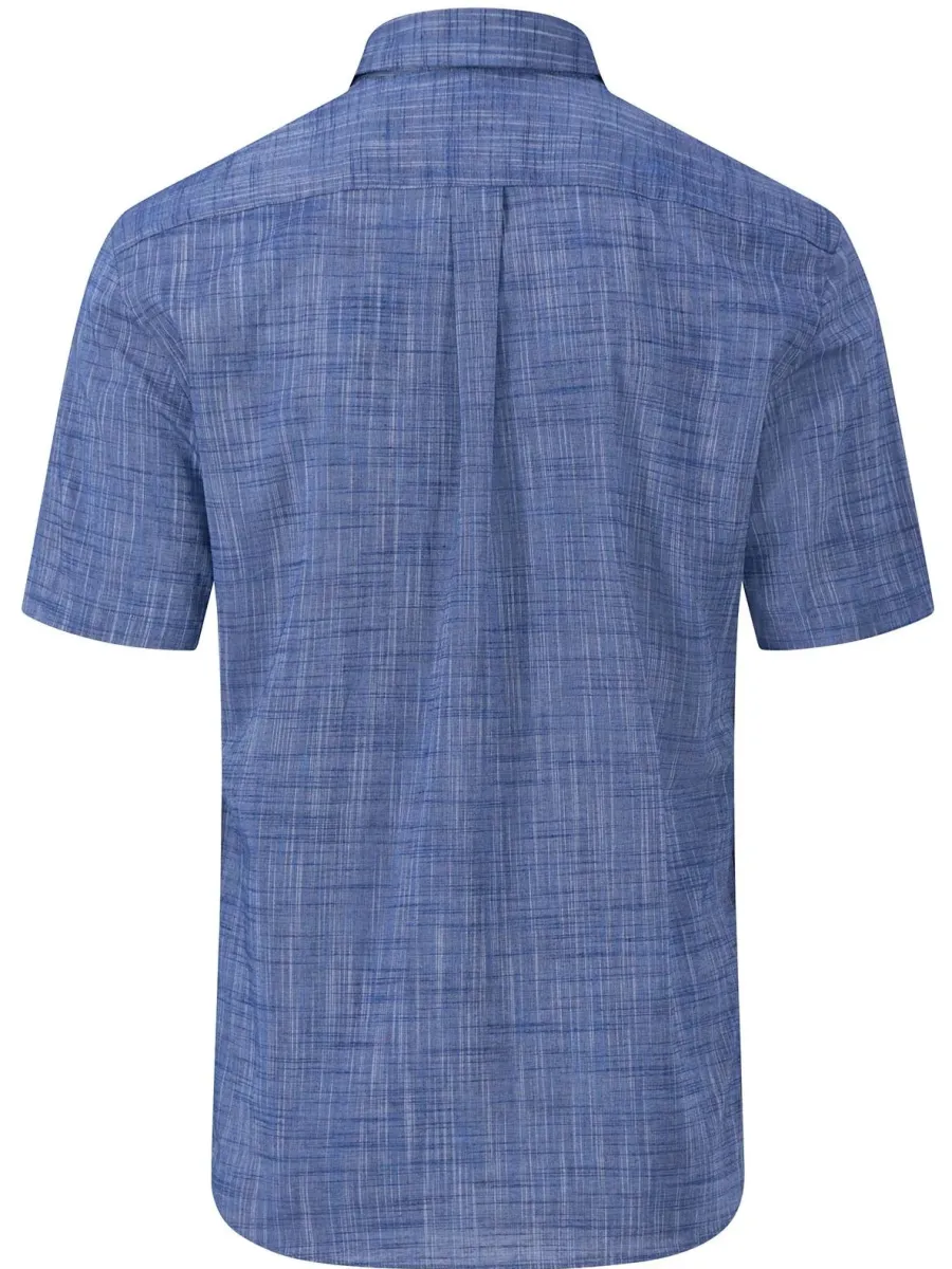 fynch_hatton_shortsleeve__2.webp Fynch Hatton Short-Sleeve Shirt - Men's Slub Cotton – Navy