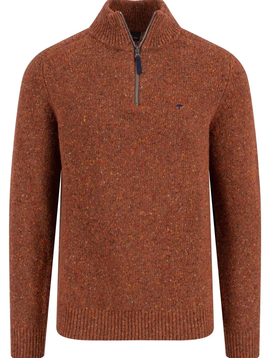 Fynch Hatton Troyer 1/4 Zip Donegal Knit - Men's – Flame