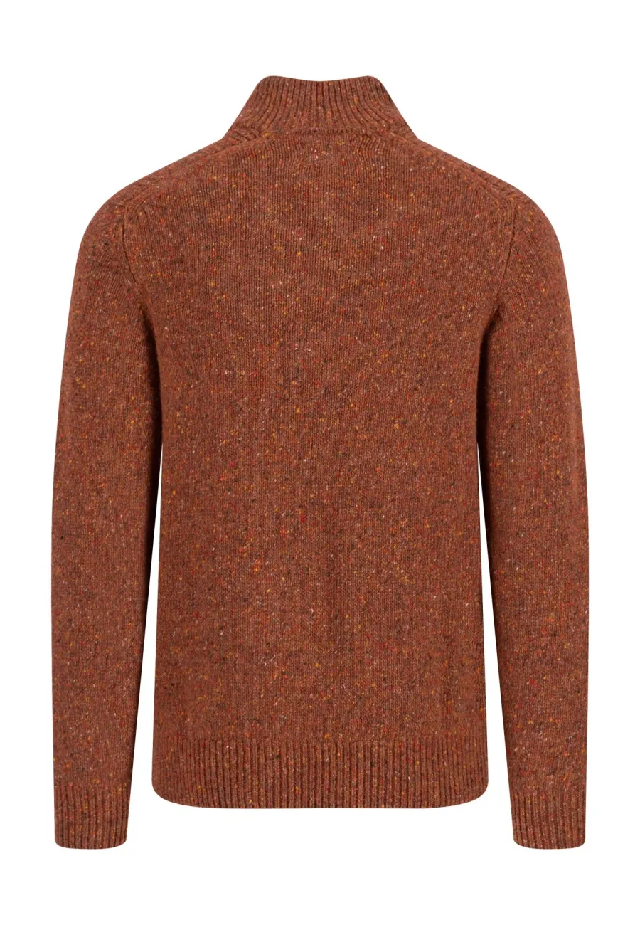 fynch_hatton_troyer__zip__2-5.webp Fynch Hatton Troyer 1/4 Zip Donegal Knit - Men's – Flame