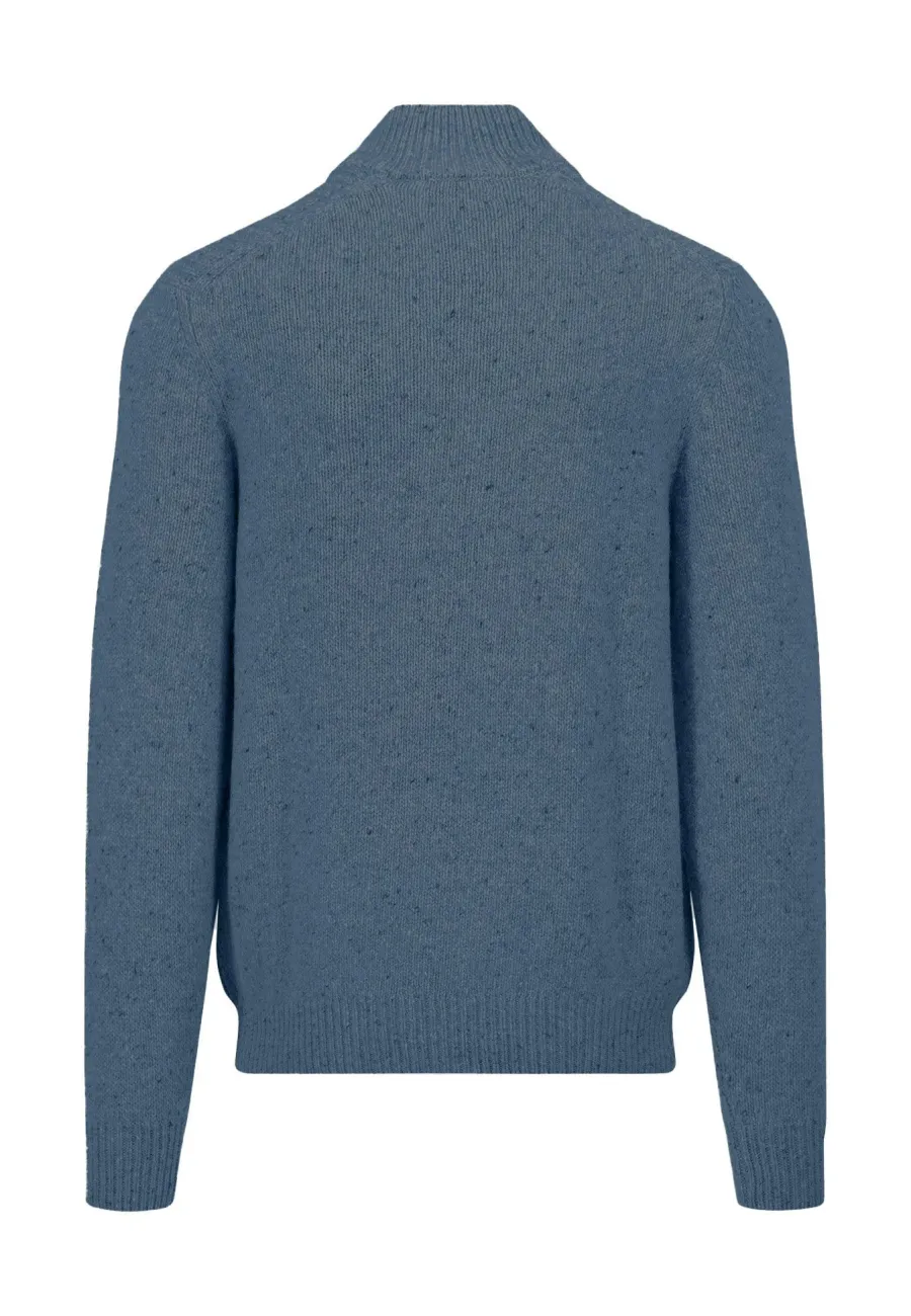 fynch_hatton_troyer__zip__2-7.webp Fynch Hatton Troyer 1/4 Zip Donegal Knit - Men's – Cloud Blue