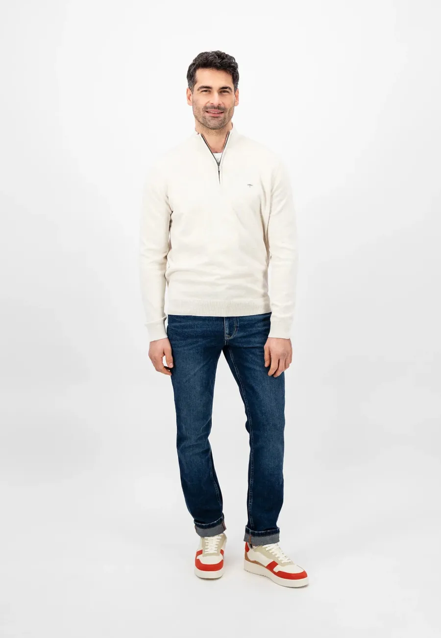 fynch_hatton_troyer__zip__3-3.webp Fynch Hatton Troyer 1/4 Zip Soft Cotton Knit - Men's – Winter White