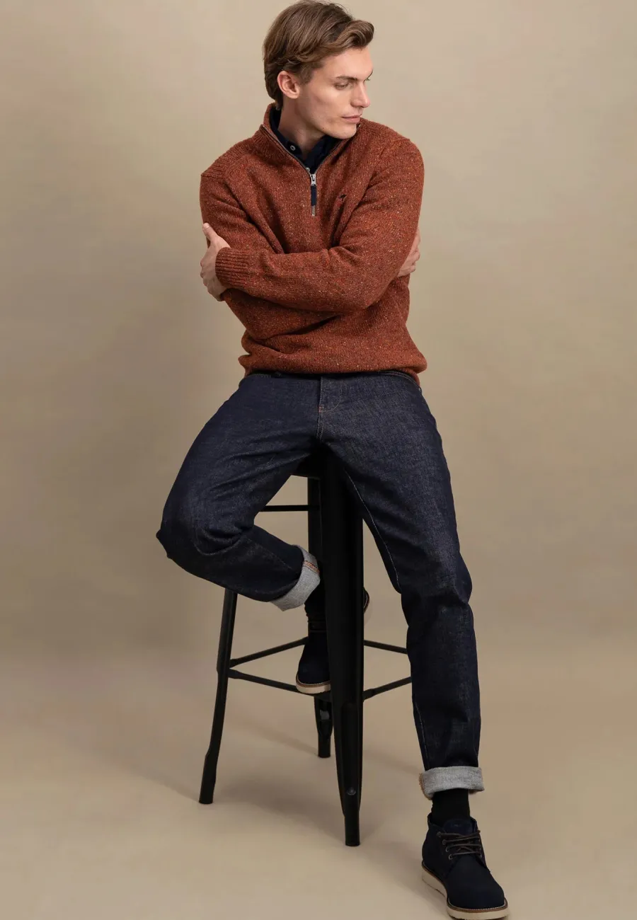 fynch_hatton_troyer__zip__4-4.webp Fynch Hatton Troyer 1/4 Zip Donegal Knit - Men's – Flame