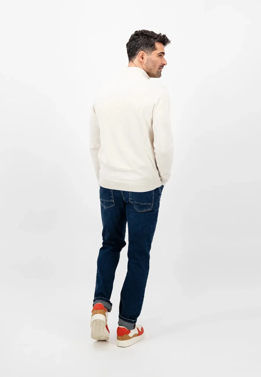 fynch_hatton_troyer__zip__5-2.webp Fynch Hatton Troyer 1/4 Zip Soft Cotton Knit - Men's – Winter White