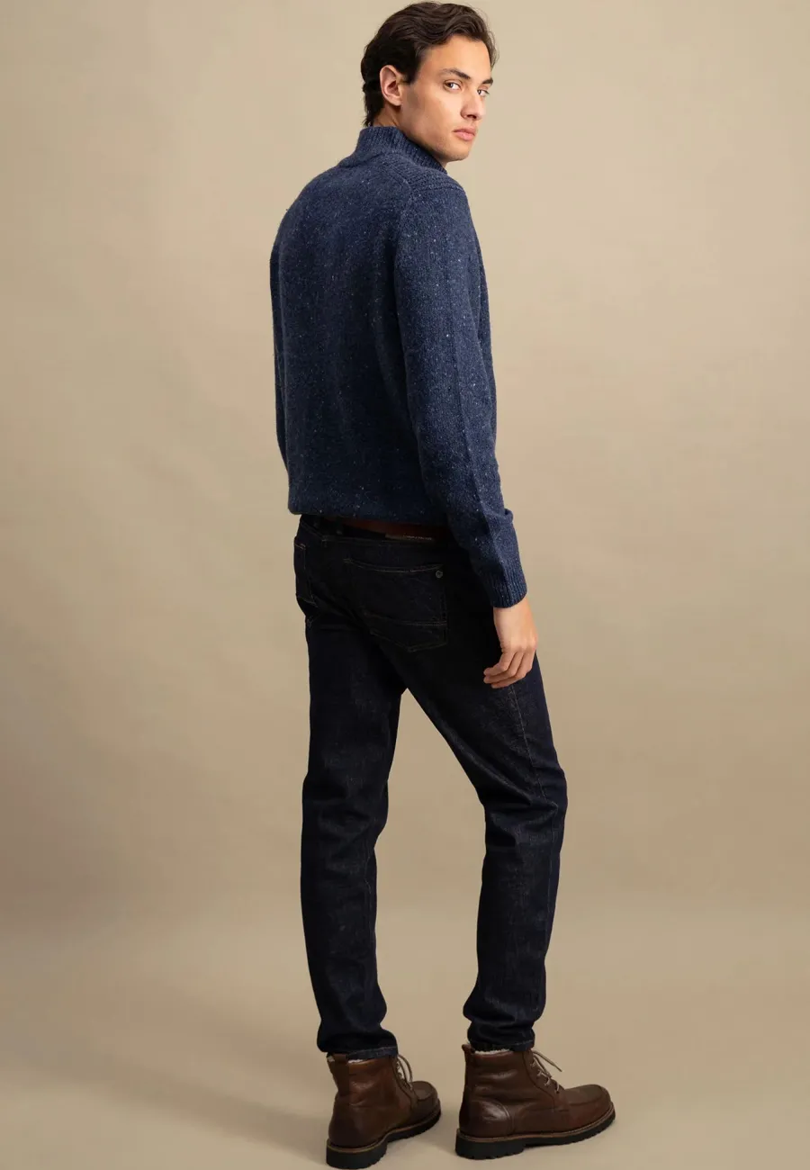 fynch_hatton_troyer__zip__5-5.webp Fynch Hatton Troyer 1/4 Zip Donegal Knit - Men's – Navy