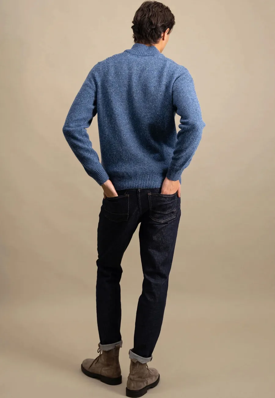 fynch_hatton_troyer__zip__5-6.webp Fynch Hatton Troyer 1/4 Zip Donegal Knit - Men's – Cloud Blue
