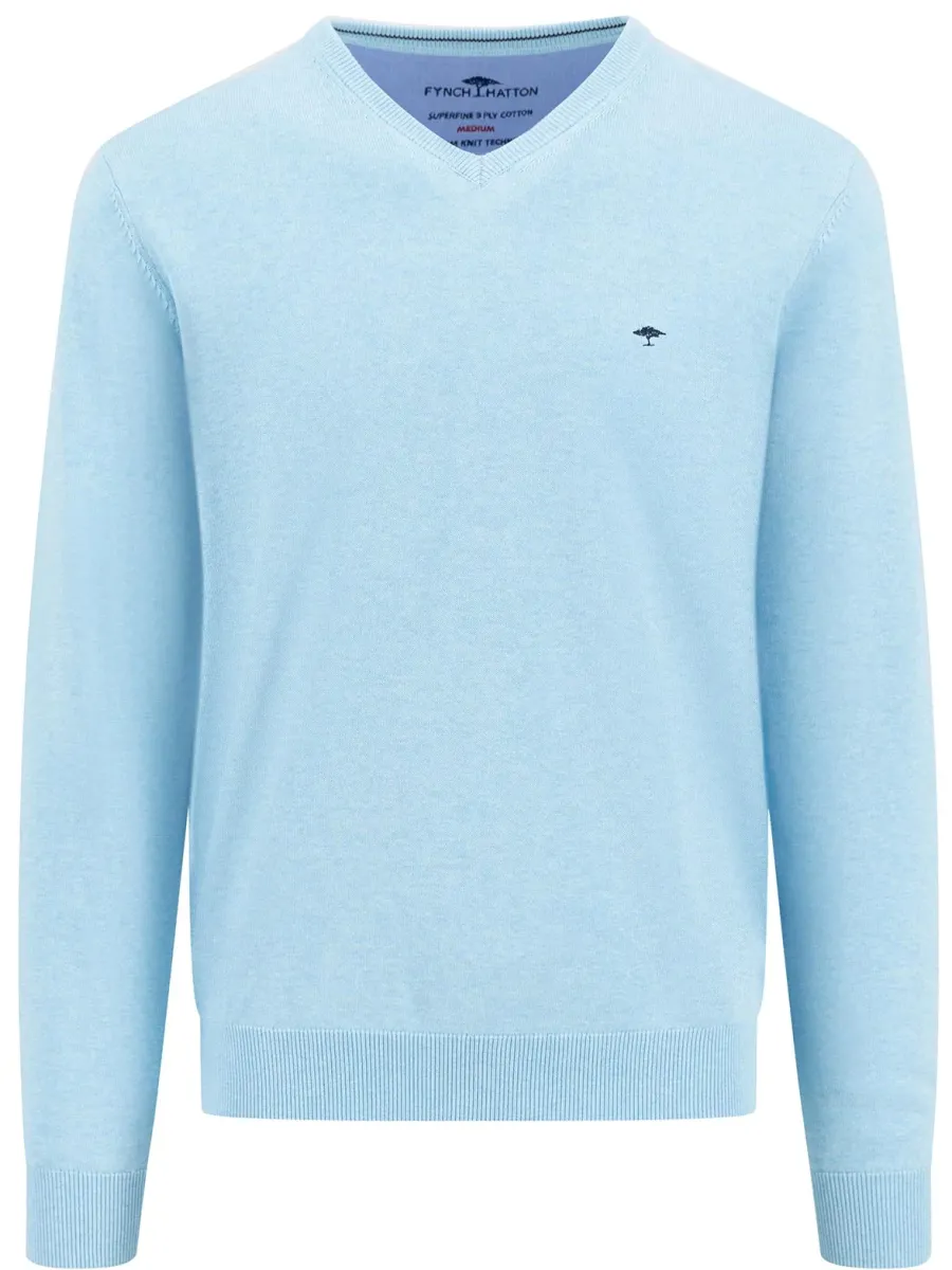 Fynch Hatton V-Neck Sweater - Men's Fine Knit – Splashy Ocean