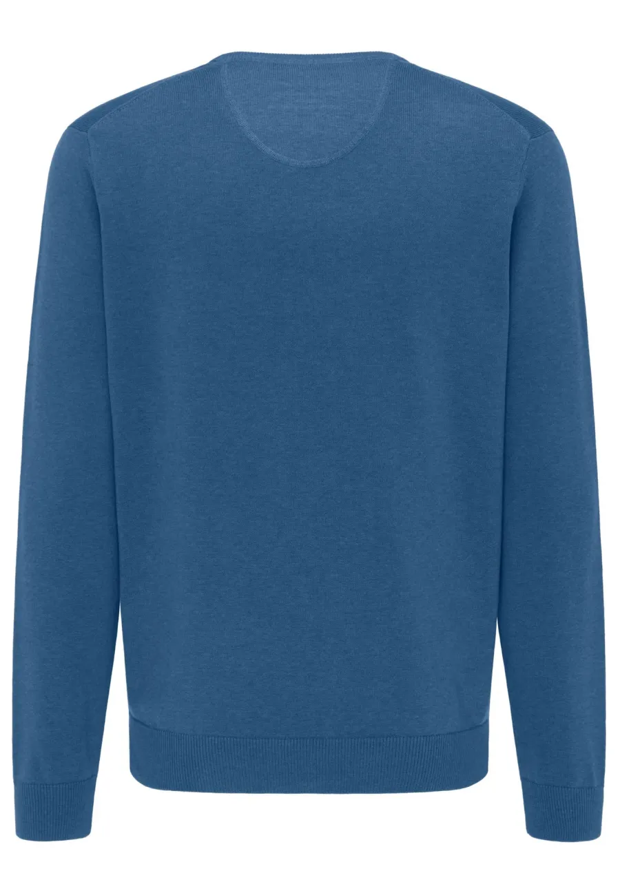 Fynch Hatton V-Neck Sweater - Men's Fine Knit – Azure