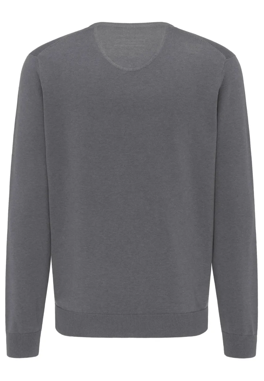 Fynch Hatton V-Neck Sweater - Men's Fine Knit – Steel