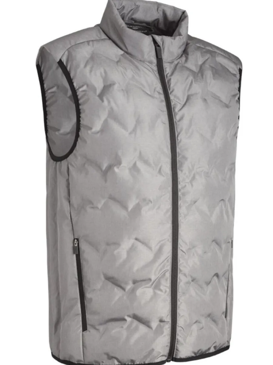 Glenmuir Bute Zip Front Padded Golf Gilet - Mens - Mid Grey Marl