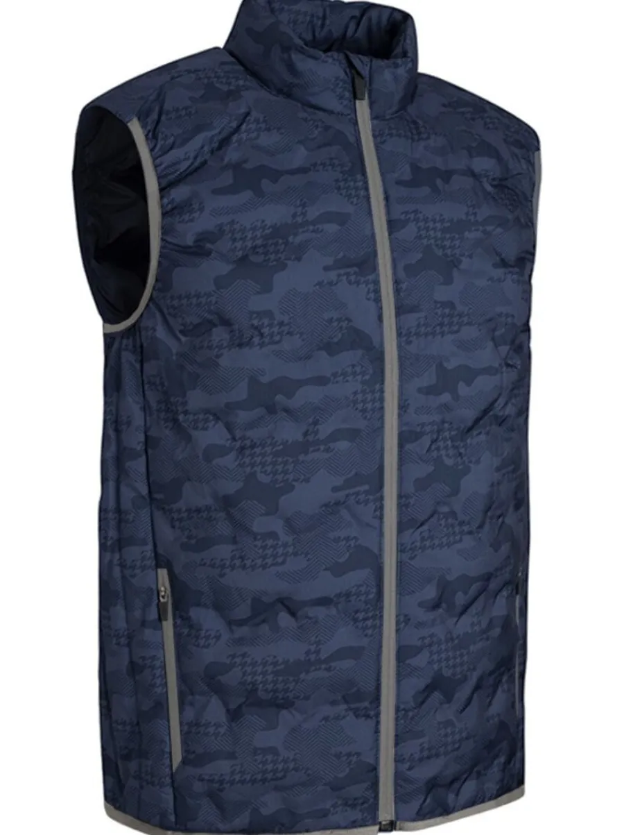 Glenmuir Bute Zip Front Padded Golf Gilet - Mens - Navy Camo