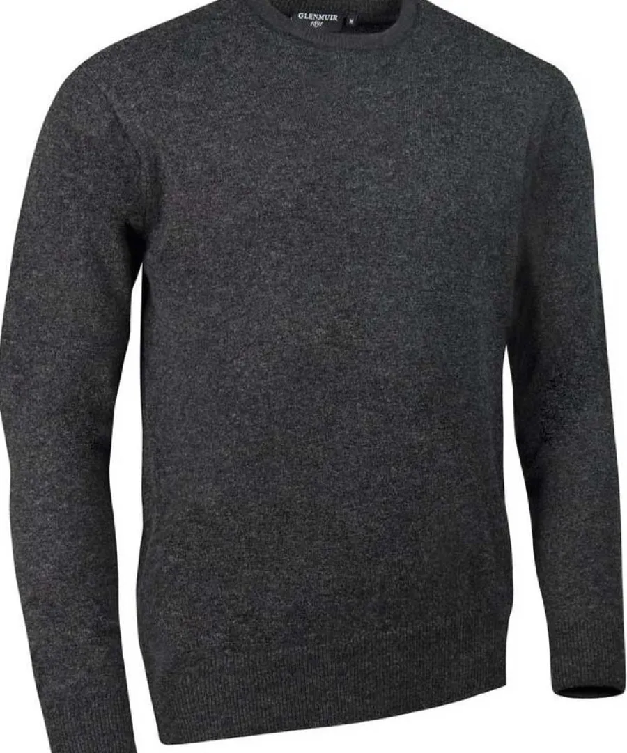 Glenmuir Morar Crew Neck Lambswool Sweater - Mens - Charcoal Marl