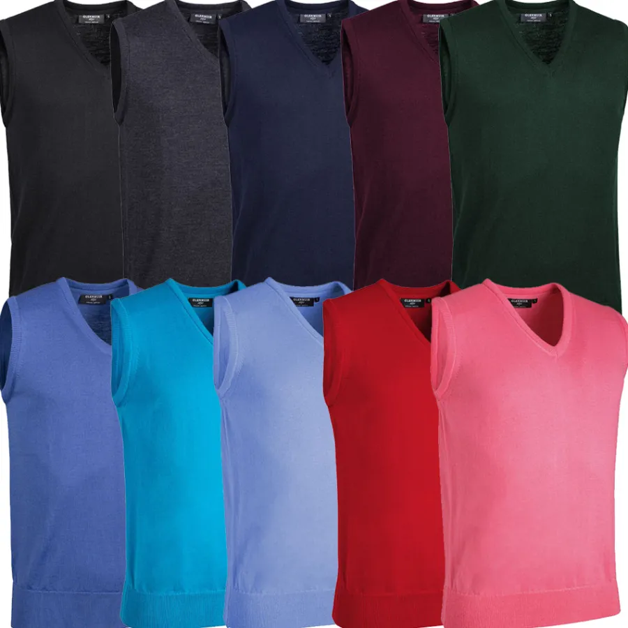 Glenmuir Rankin Mens Slipover - Fine Merino Wool - 11 Colour Options