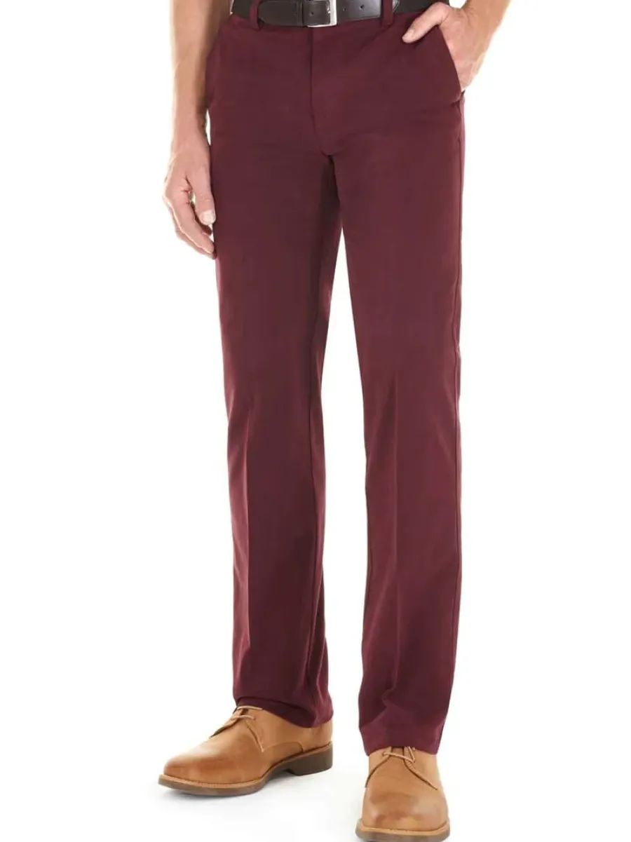 Gurteen Trousers - Longford Spring Stretch Cotton Chinos - Cranberry