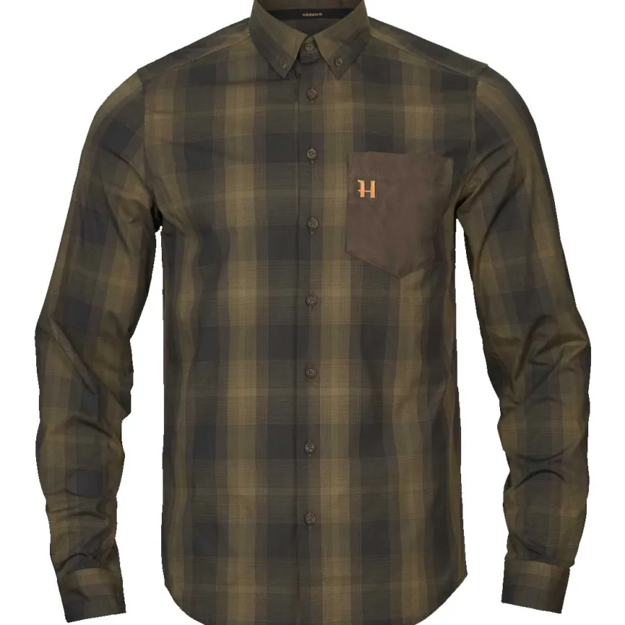 Harkila Akkan Shirt - Mens - Willow Green / Shadow Brown