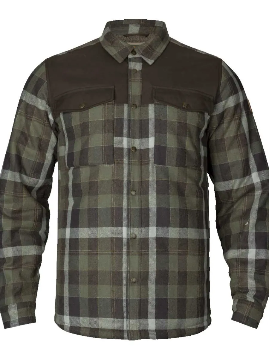 Harkila Asmund Insulated Wool Shirt Jacket - Mens - Willow Green/Phant