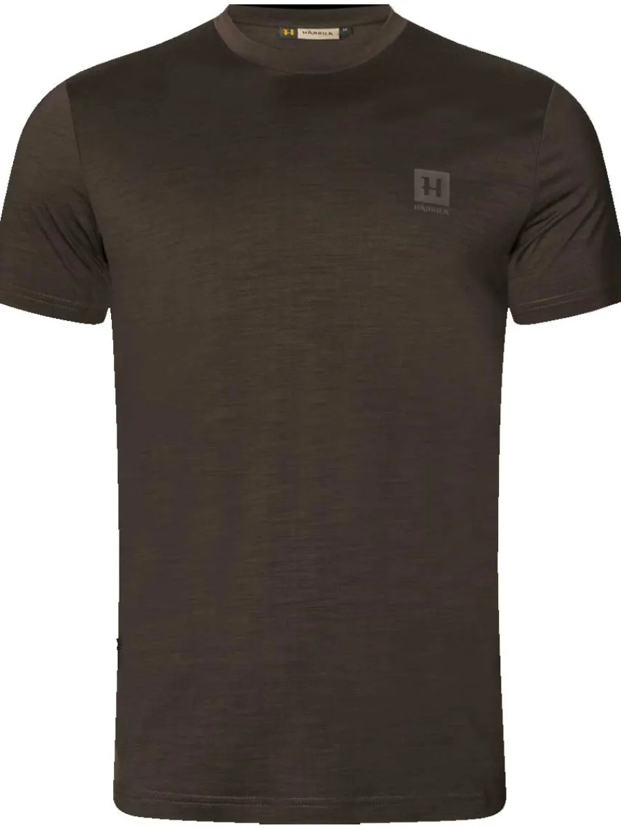 Harkila Base All Season Short Sleeve T-Shirt - Mens - Shadow Brown