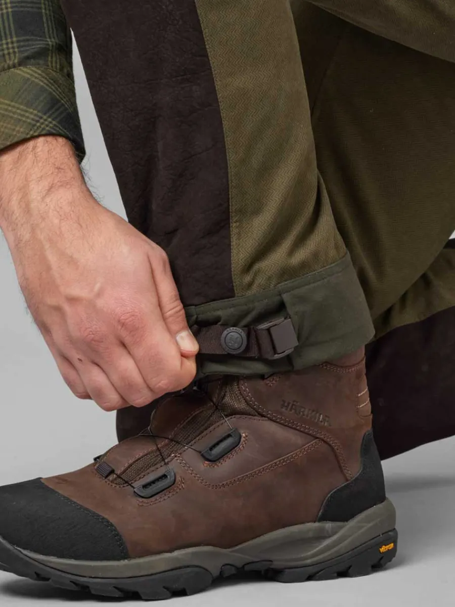 Harkila Driven Hunt HWS Leather Trousers - Mens - Willow green & Shado