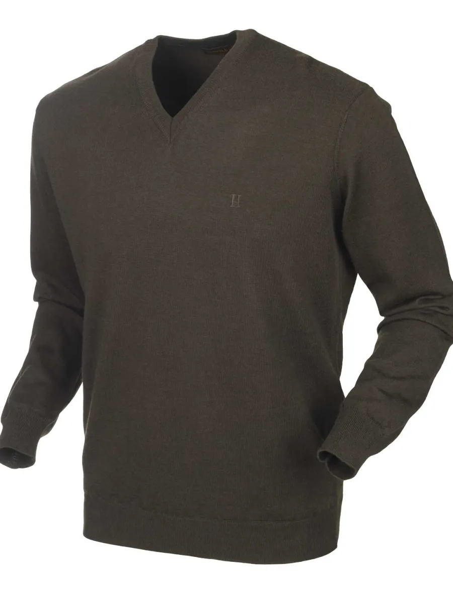 Harkila Glenmore Pullover - Mens Merino Knitwear - Demitasse Brown