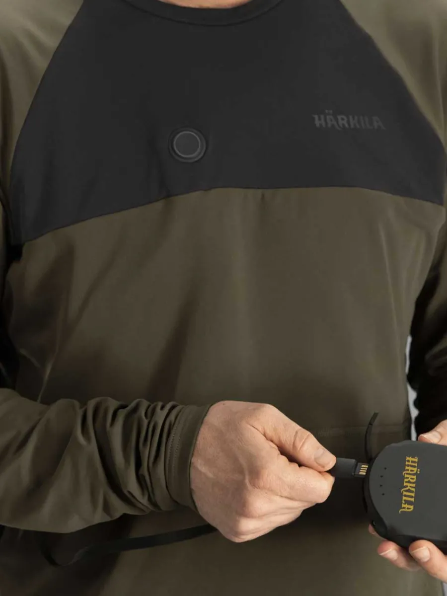 harkila_heat_control_ls_t_1.webp Harkila Heat Control L/S T-Shirt - Mens - Willow Green & Black