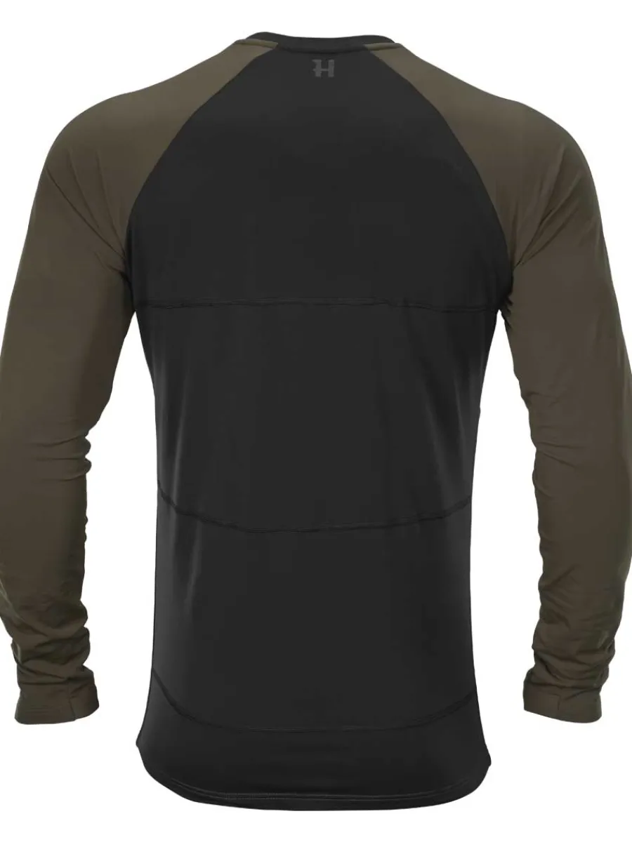 harkila_heat_control_ls_t_2.webp Harkila Heat Control L/S T-Shirt - Mens - Willow Green & Black