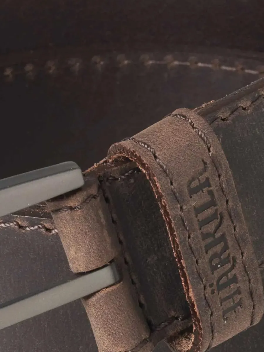 Harkila Mens Arvak Leather Belt - Deep Brown
