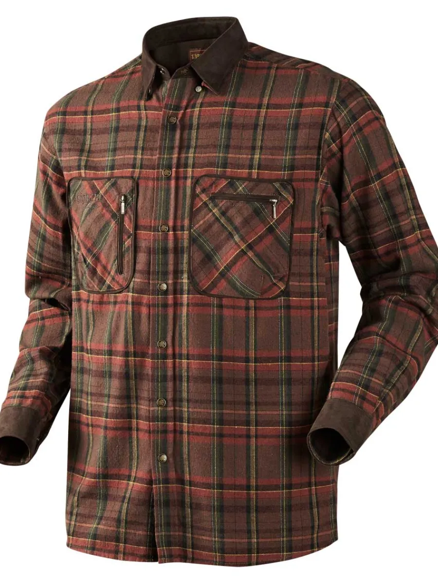 Harkila Pajala Shirt - Mens Brushed Cotton - Red Check