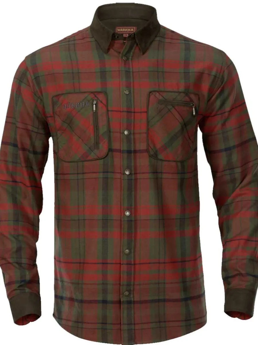 Harkila Pajala Shirt - Mens Brushed Cotton - Red Autumn Check