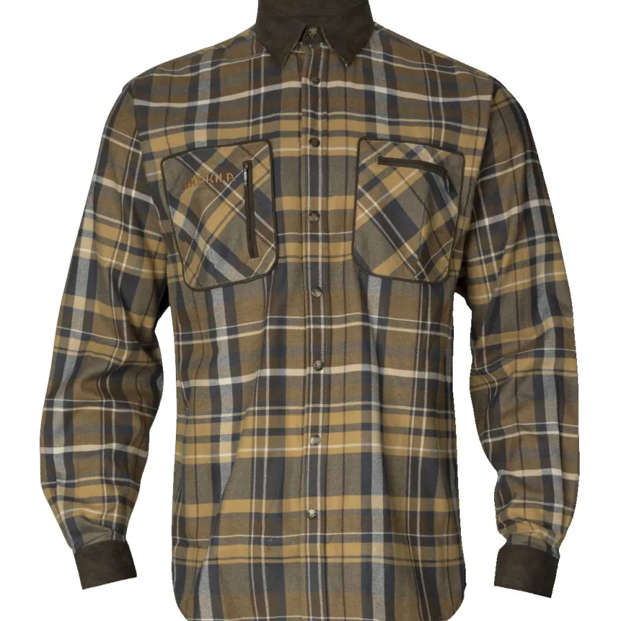Harkila Pajala Shirt - Mens Brushed Cotton - Antique Bronze Check