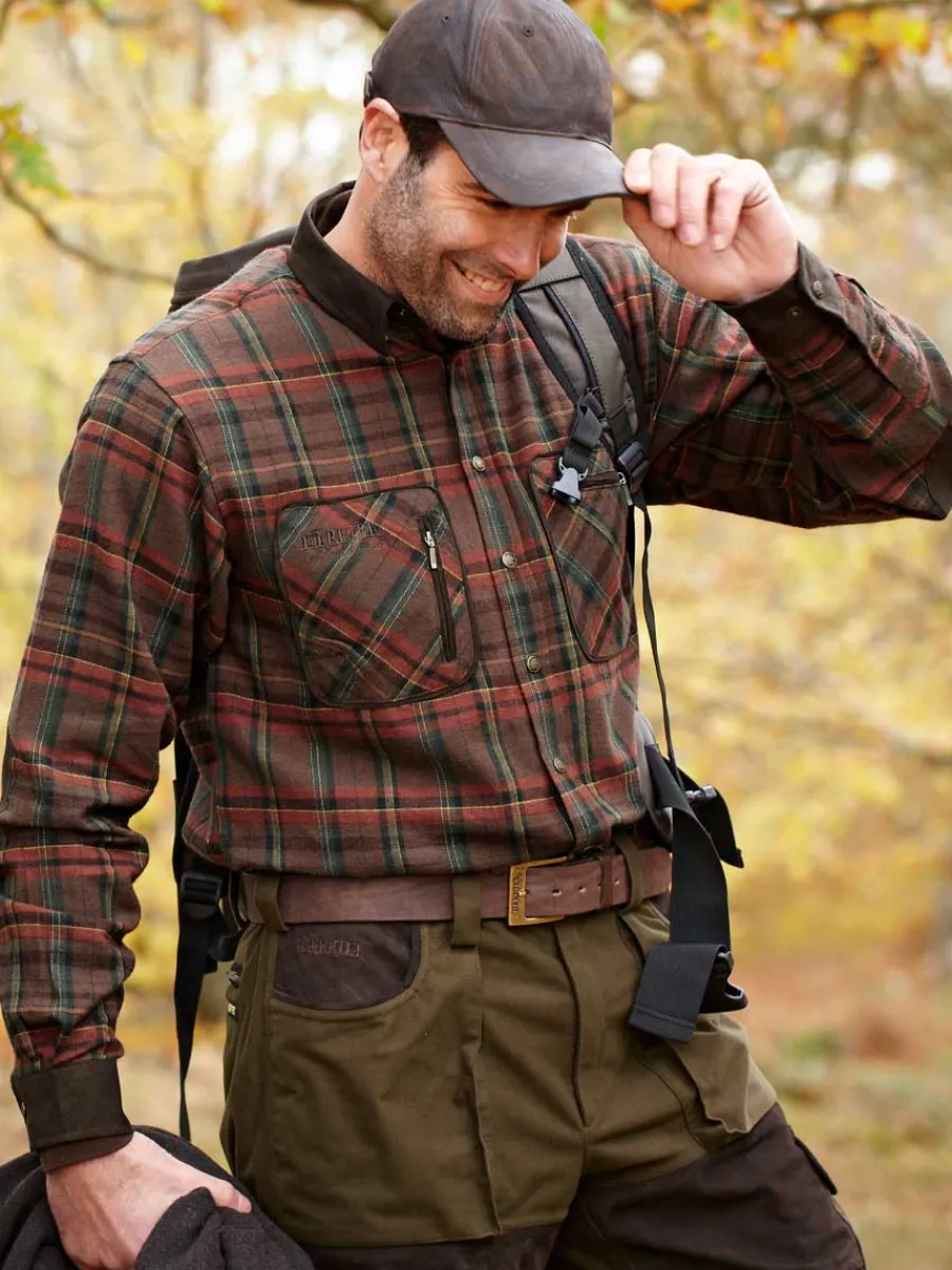 Harkila Pajala Shirt - Mens Brushed Cotton - Red Check