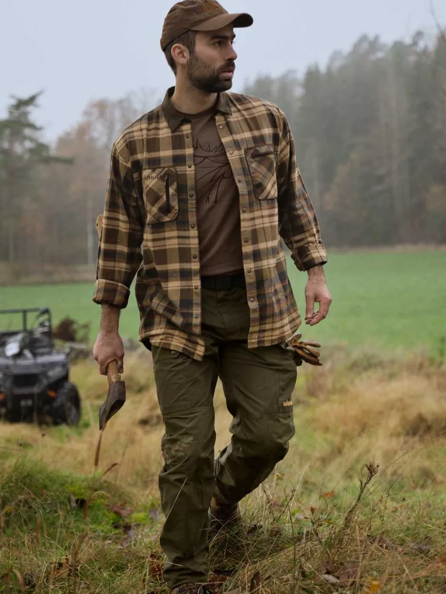 harkila_pajala_shirt__men_1-3.webp Harkila Pajala Shirt - Mens Brushed Cotton - Beige W/Brown Check