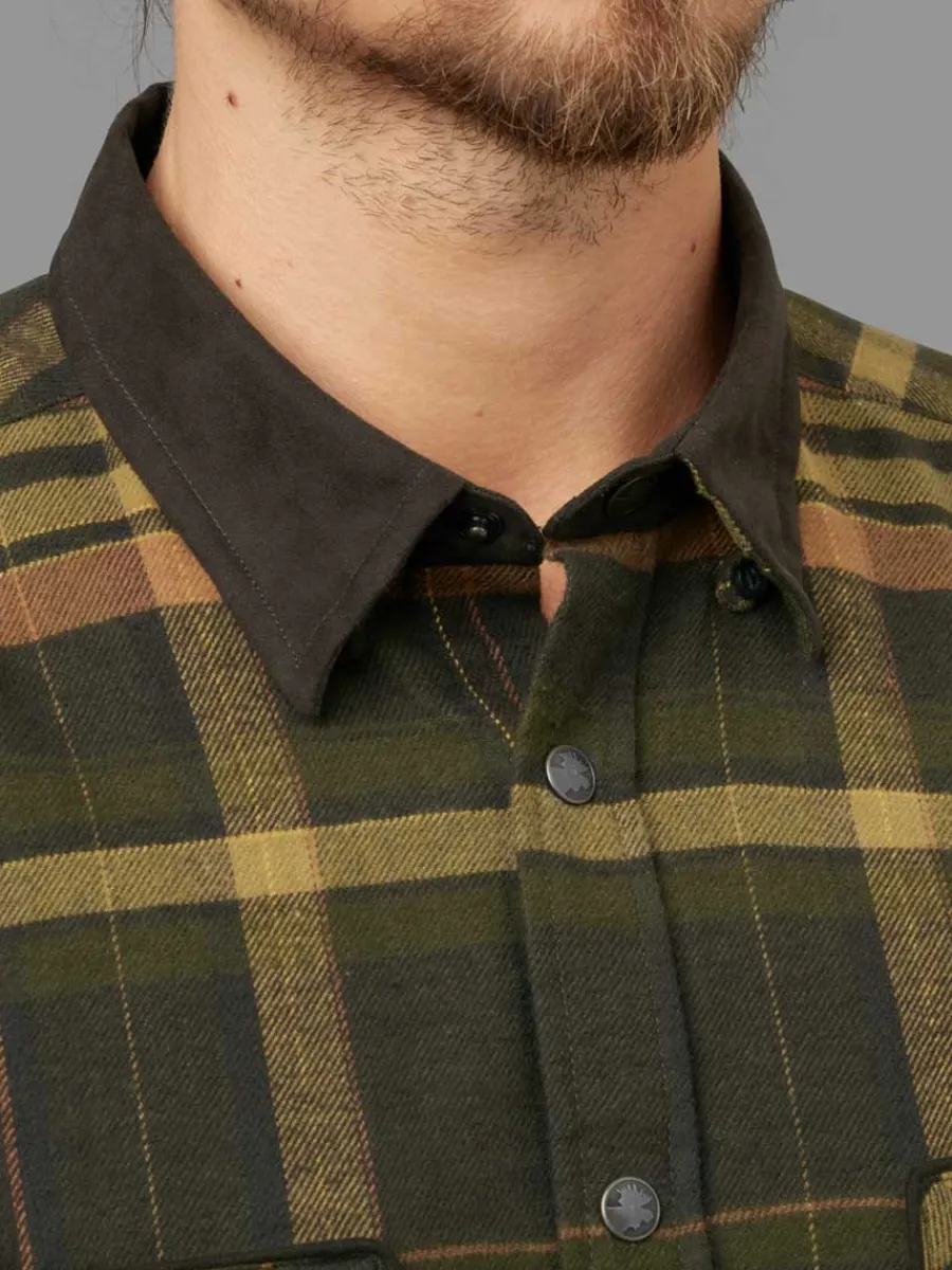 harkila_pajala_shirt__men_3-4.webp Harkila Pajala Shirt - Mens Brushed Cotton - Green/Brown Check