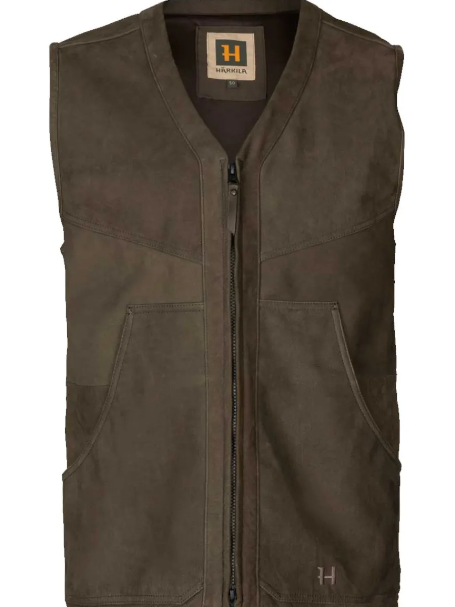 Harkila Pro Hunter Leather Waistcoat - Mens - Willow Green