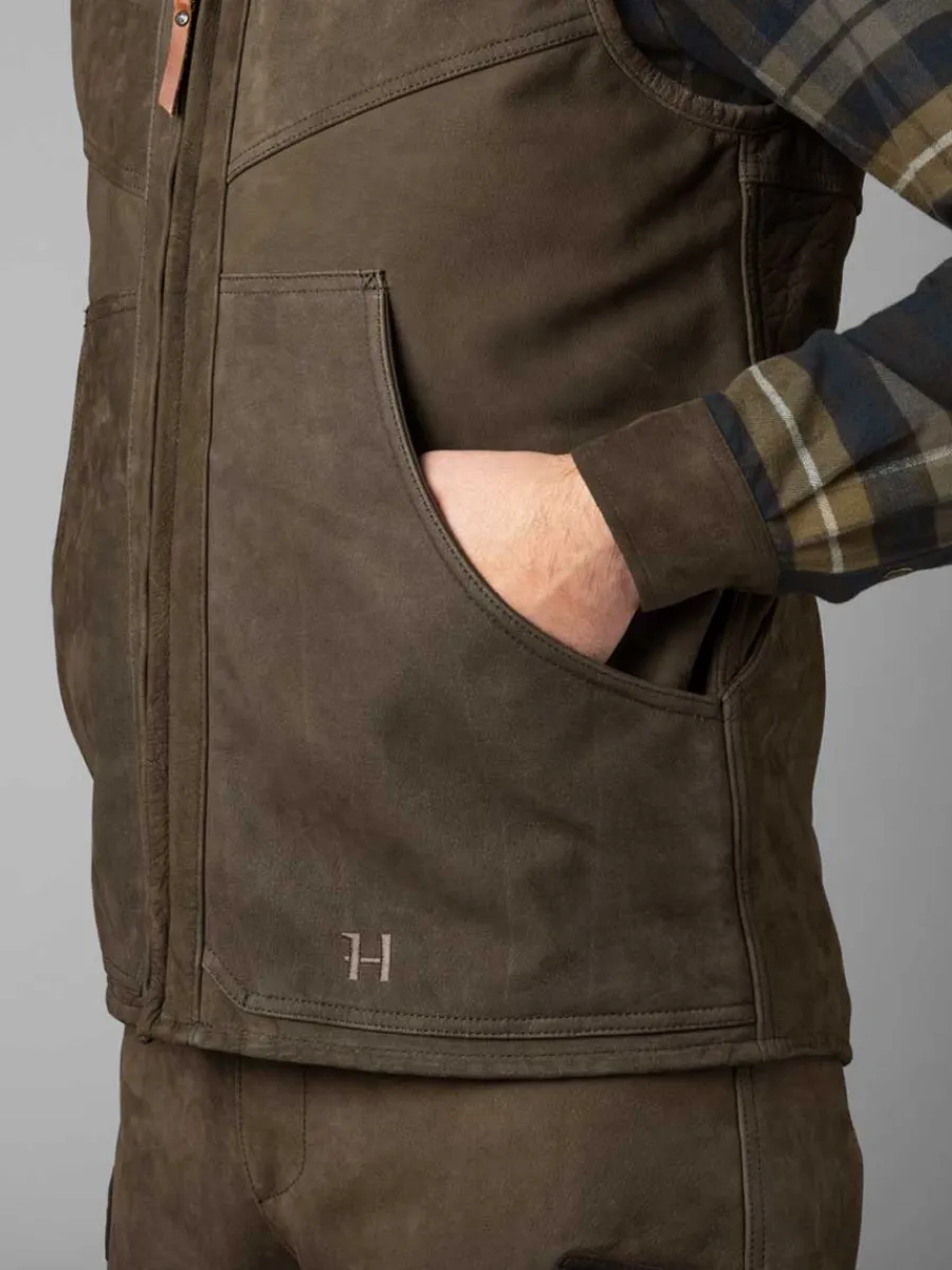 harkila_pro_hunter_leathe_7-1.webp Harkila Pro Hunter Leather Waistcoat - Mens - Willow Green