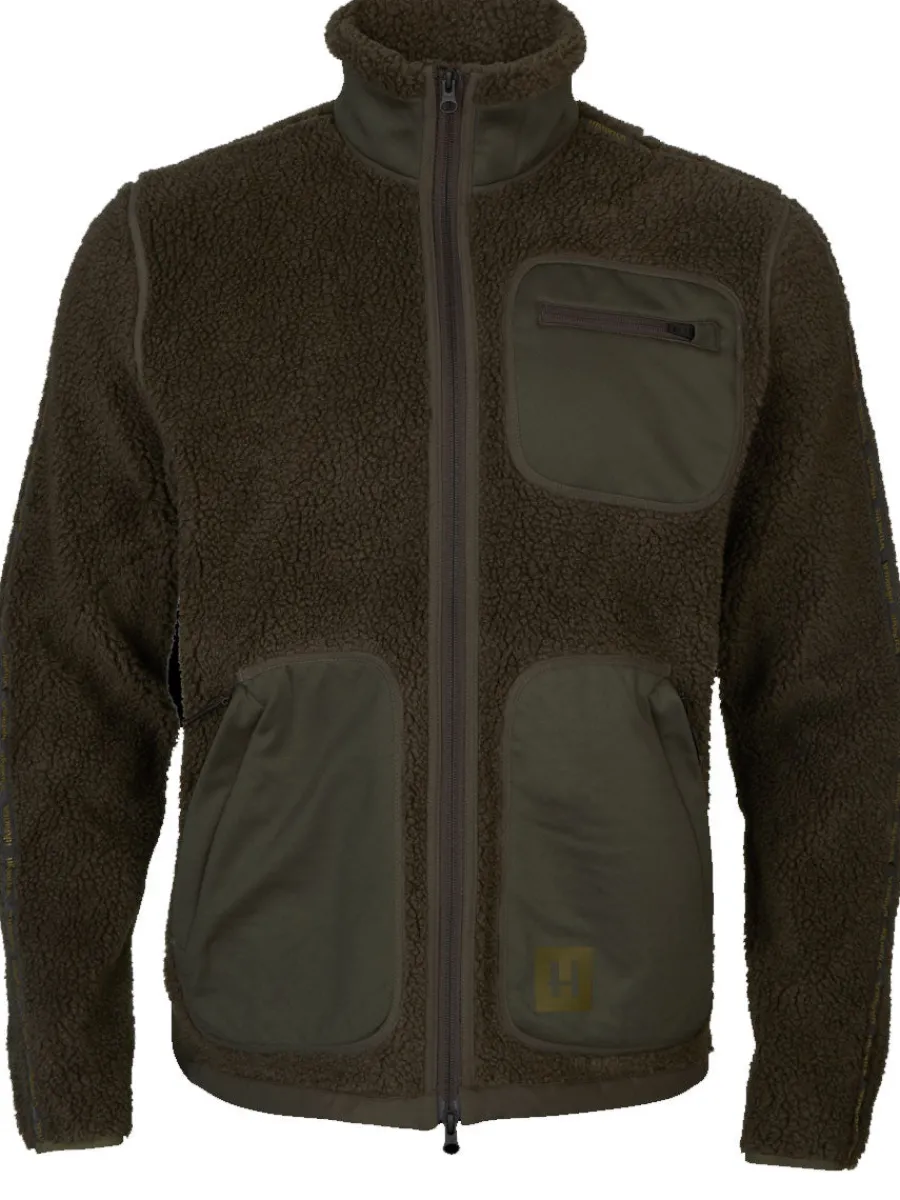 Harkila Rurik Teddy Fleece Jacket - Mens - Shadow Grey/Willow Green