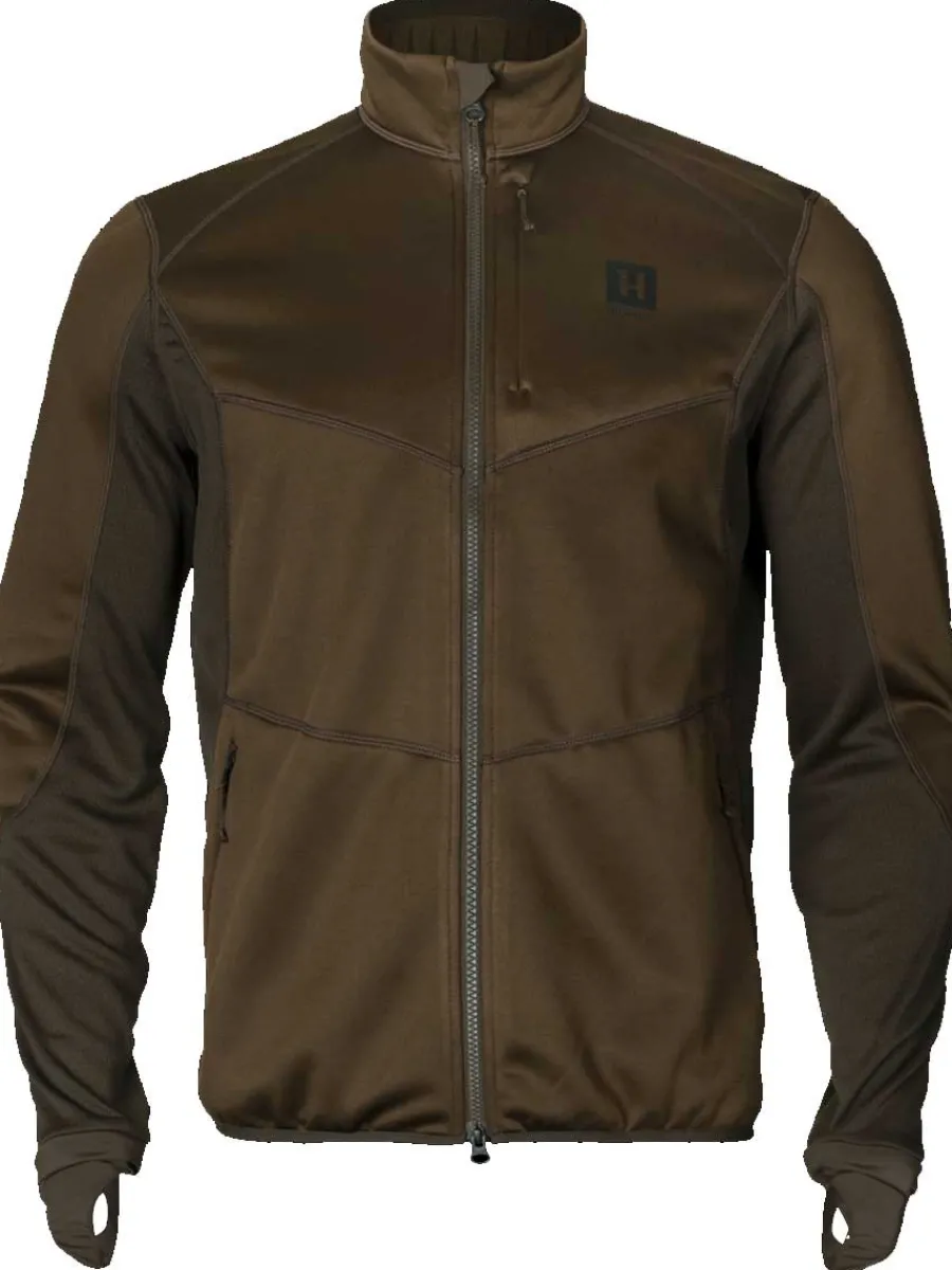 Harkila Scandinavian Fleece Jacket - Mens - Willow Green & Deep Brown