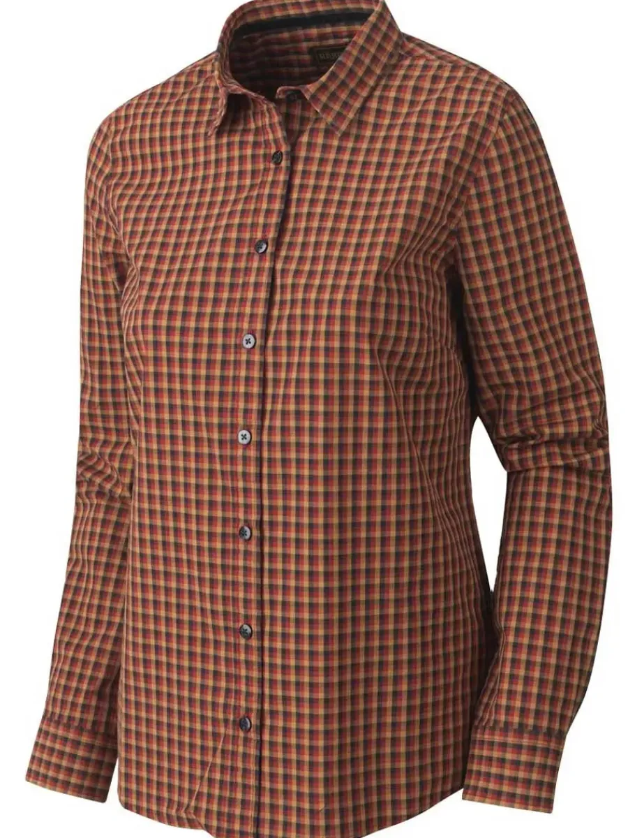 Women Harkila Shirt - Ladies Selja Cotton - Red/Black Check