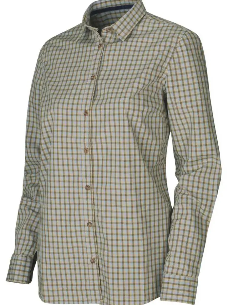 Women Harkila Shirt - Ladies Selja Cotton - Heritage Blue Check