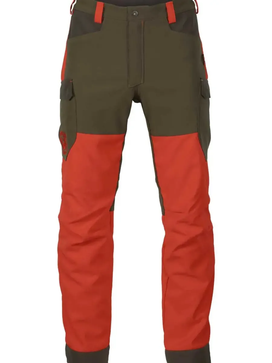 Harkila Wildboar Pro Trousers - Mens - Orange Blaze & Willow Green