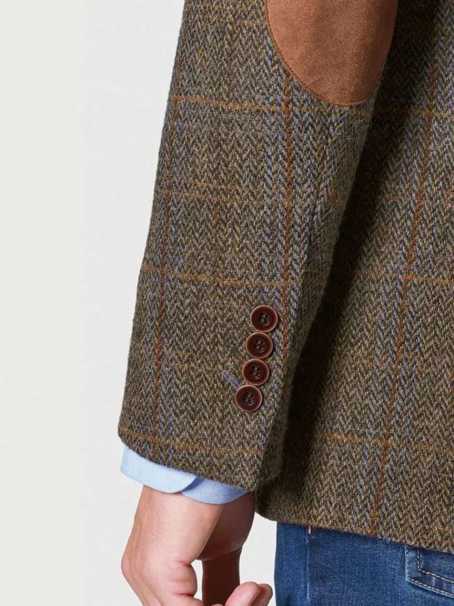 harris_tweed_sumburgh_jac_2.webp Harris Tweed Sumburgh Jacket - Mens - Mid-Brown with Check