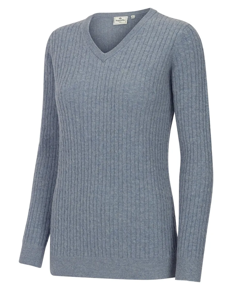 Women Hoggs of Fife - Lauder Cable Pullover - Women's - Grey