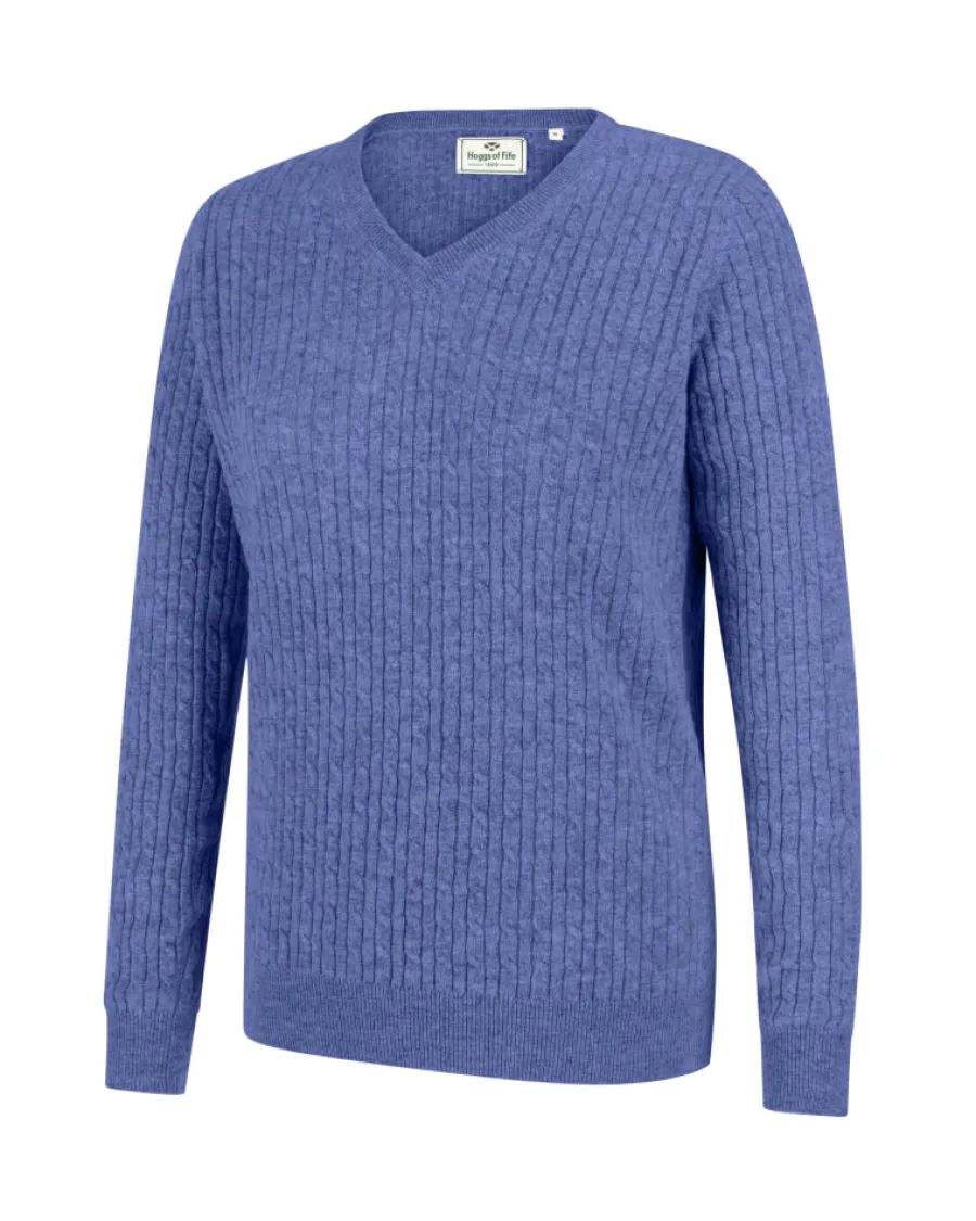 Women Hoggs of Fife - Lauder Cable Pullover - Women's - Violet