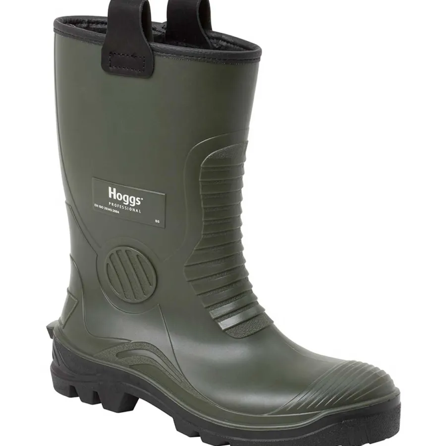 Hoggs of Fife Aqua Tuff Safety Rigger Wellingtons - Mens - Green